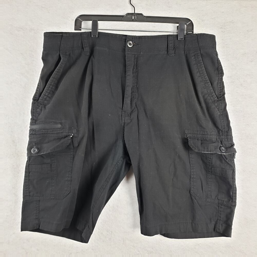 Wearfirst Men's 42 Cargo Pocket Rip Stop Shorts Black Outdoor Hiking Gorpcore‎